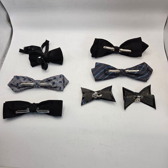 Vintage 1950s–70s Boys Clip-On Bow Tie Lot of 7 Royal Ormond Beau Clip - Picture 6 of 11
